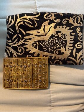 Virgins, Saints & Angels Gold-tone Decorative milagrosa buckle. NWOT